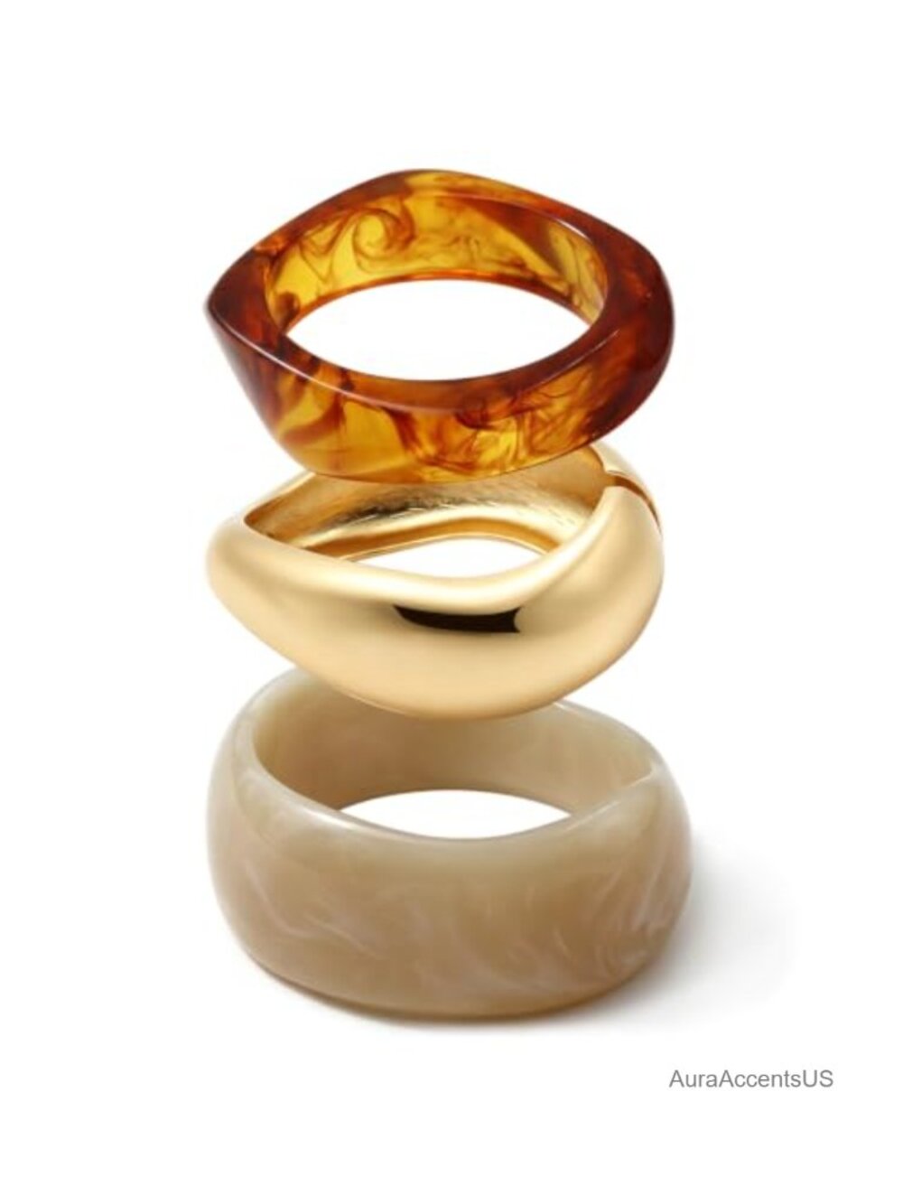 Chunky Acrylic Resin Bangle Bracelet Set Stackable Boho Jewelry Gift